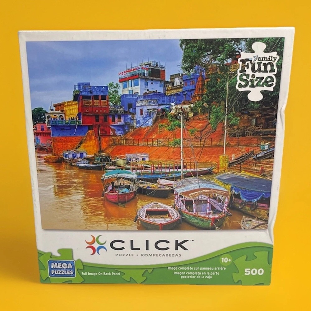 MEGA CLICK 500 Piece Family Fun Size Puzzle "Varansi View" Ages 10+ 26.75"x18"